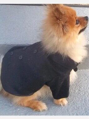 👉*NAUTICA* NAVY BLUE SAILOR'S FELTED PEACOAT DOG COAT ~SIZE: SMALL ~NWOT